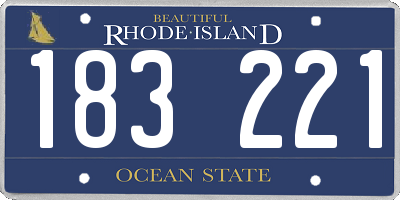 RI license plate 183221