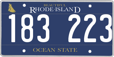 RI license plate 183223