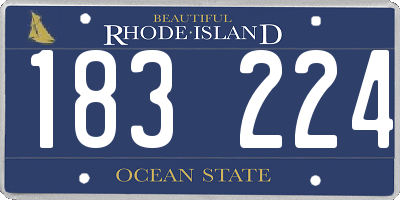 RI license plate 183224
