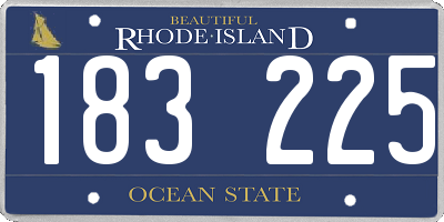 RI license plate 183225