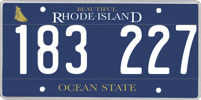 RI license plate 183227