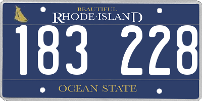RI license plate 183228