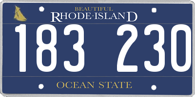 RI license plate 183230