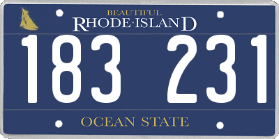 RI license plate 183231