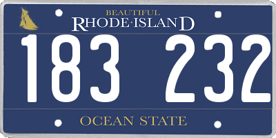 RI license plate 183232
