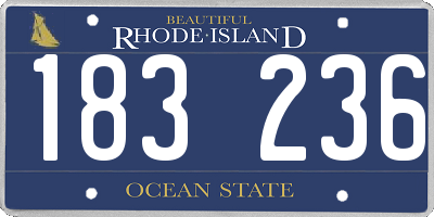 RI license plate 183236