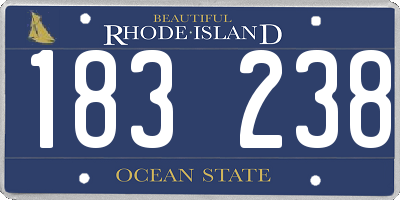 RI license plate 183238