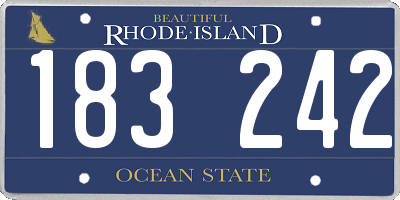 RI license plate 183242