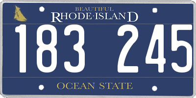 RI license plate 183245