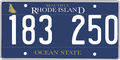 RI license plate 183250