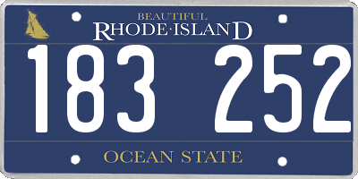 RI license plate 183252