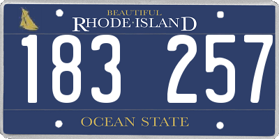 RI license plate 183257