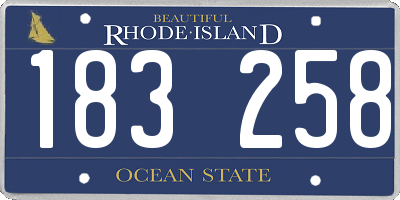 RI license plate 183258