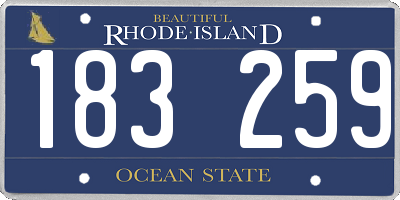 RI license plate 183259