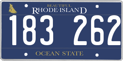 RI license plate 183262