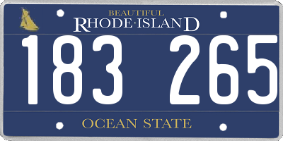 RI license plate 183265