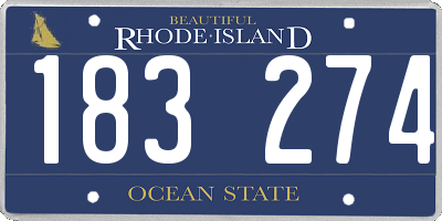 RI license plate 183274