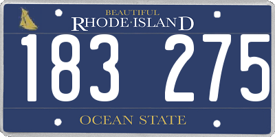 RI license plate 183275