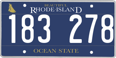 RI license plate 183278