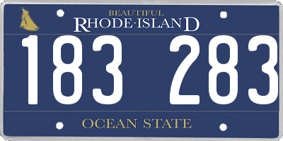 RI license plate 183283