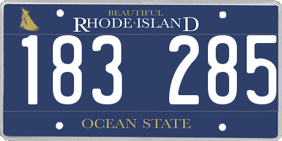 RI license plate 183285