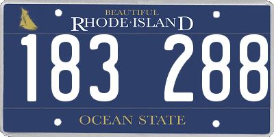RI license plate 183288