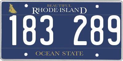 RI license plate 183289