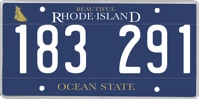 RI license plate 183291