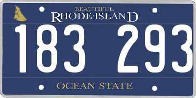 RI license plate 183293