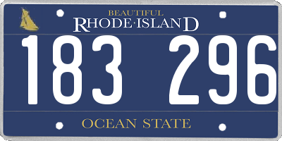 RI license plate 183296
