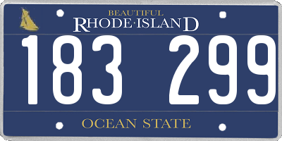 RI license plate 183299