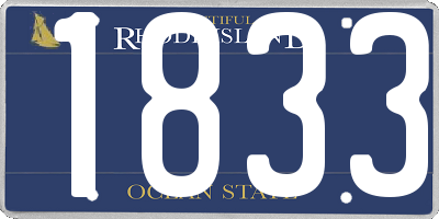 RI license plate 1833