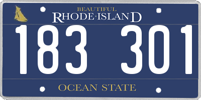 RI license plate 183301