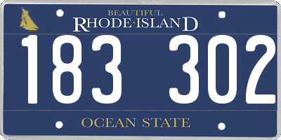 RI license plate 183302