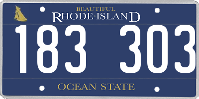 RI license plate 183303
