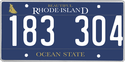 RI license plate 183304