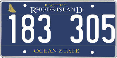 RI license plate 183305