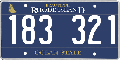 RI license plate 183321