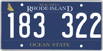 RI license plate 183322