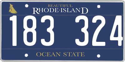 RI license plate 183324