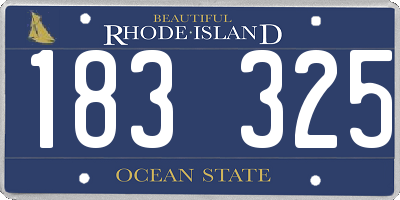 RI license plate 183325
