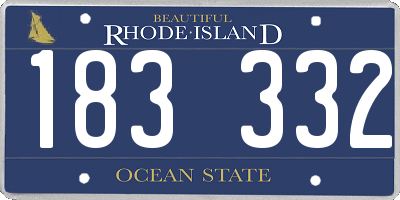 RI license plate 183332