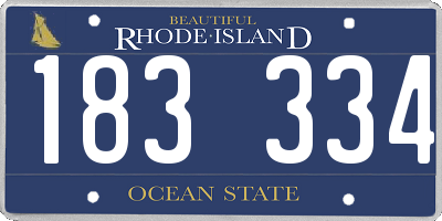 RI license plate 183334