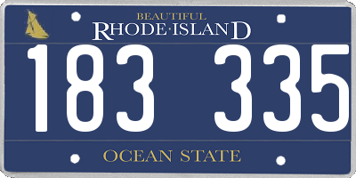 RI license plate 183335