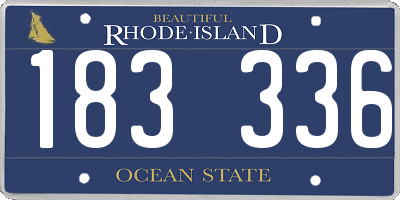 RI license plate 183336