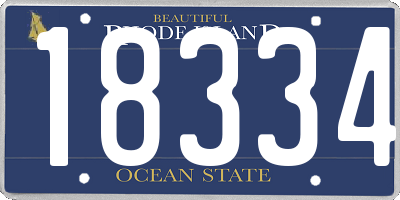 RI license plate 18334