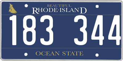 RI license plate 183344