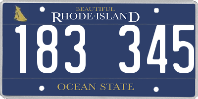 RI license plate 183345