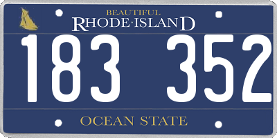 RI license plate 183352