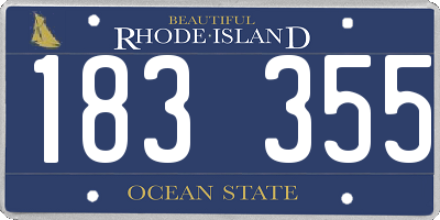 RI license plate 183355
